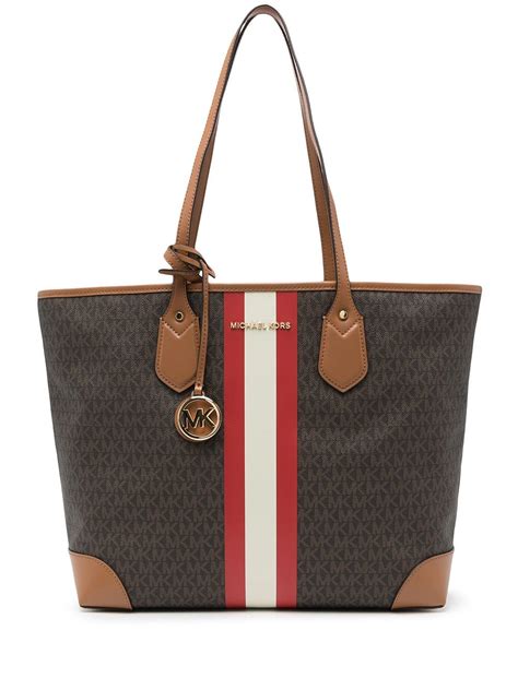 michael michael kors eva large signature logo stripe tote bag|MICHAEL Michael Kors Eva Large Logo Stripe Tote Bag .